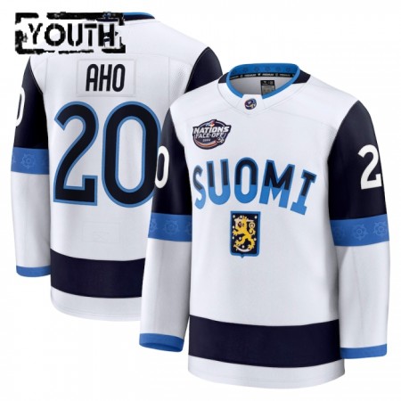 Finsko Dresy 4 Nations Face Off 2025 Fanatics Premium Sebastian Aho Bílý - Dětské Finsko Dresy 4 Nations Face Off 2025 Fanatics Premium Sebastian Aho Bílý - Dětské